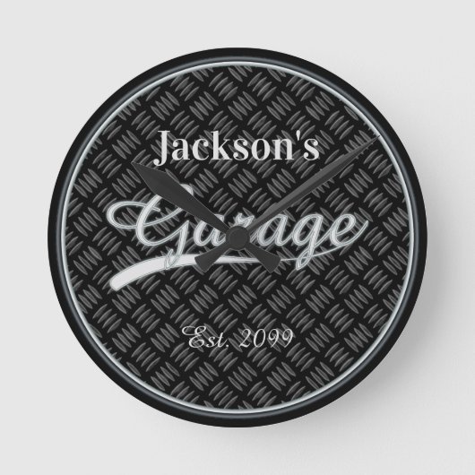 Klassische graue Garage Wall Uhr (Vorderseite)