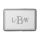Klassische graue Grenze mit Monogramm Badematte (Vorderseite)