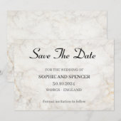 Klassische Graue Marmor-Hochzeitseinladung Save The Date (Vorne/Hinten)