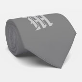 Klassische graue mit Monogramm Krawatte (Gerollt)