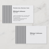 Klassische graue schwarze Pinstripe-Gewohnheit Visitenkarte (Vorne/Hinten)