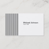 Klassische graue schwarze Pinstripe-Gewohnheit Visitenkarte (Rückseite)