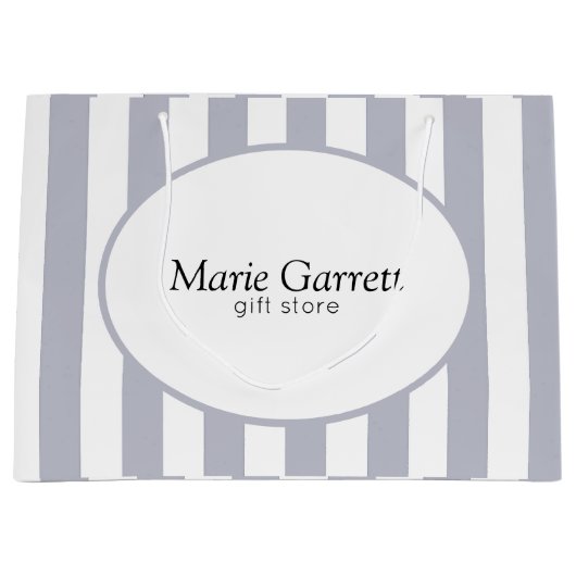 Klassische graue Streifen Große Geschenktüte (Vorderseite)