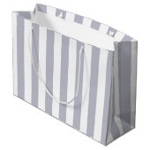 Klassische graue Streifen Große Geschenktüte (Rückseite Schrägansicht)