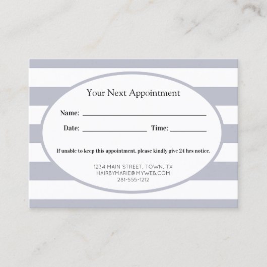 Klassische graue Streifen Terminkarte (Vorderseite)