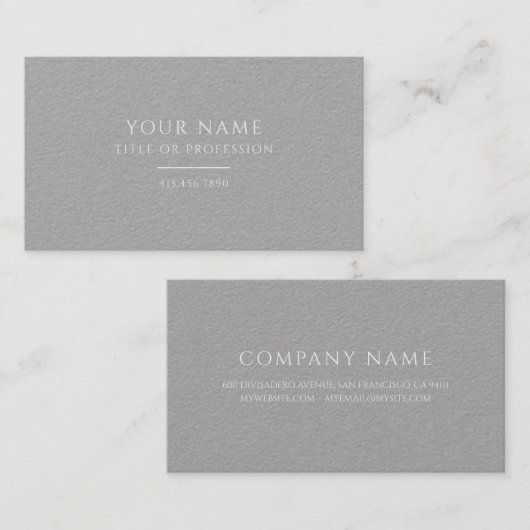 Klassische graue Visitenkarte (Vorne/Hinten)