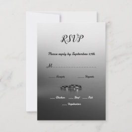 Klassische graue, weiße und schwarze Hochzeitskart RSVP Karte