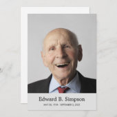 Klassische Graufeier mit Foto Einladung (Vorne/Hinten)