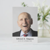 Klassische Gray Beerdigungskarte mit Foto Begleitkarte (Stehend Vorderseite)