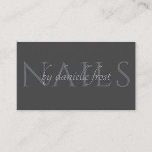 Klassische Gray Modern Nail Tech Business Card Visitenkarte