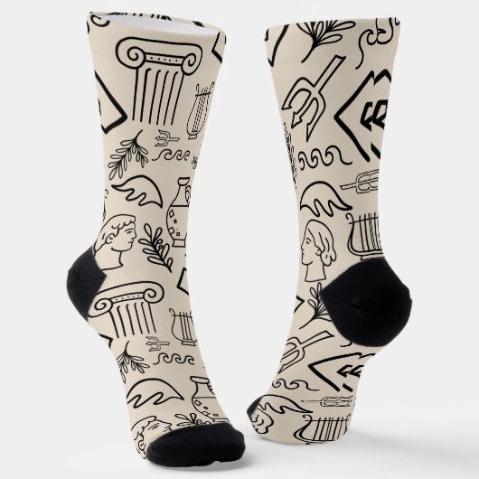 Klassische Greco-römische Linie Art Socken: Zeitlo Socken (Gewinkelt)