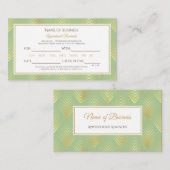 Klassische Green und Gold Pattern Terminkarte (Vorne/Hinten)