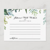 Klassische Greenery Tropical Wedding Advice Card Postkarte (Vorderseite)