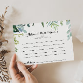 Klassische Greenery Tropical Wedding Advice Card Postkarte