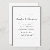 Klassische Grenz-Script-Elegante Hochzeit in einem Einladung (Vorne/Hinten)