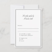 Klassische Grenz-Skripte Elegante Wahl für Hochzei RSVP Karte (Vorderseite)