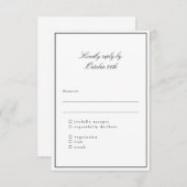 Klassische Grenz-Skripte Elegante Wahl für Hochzei RSVP Karte (Vorne/Hinten)
