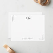 Klassische Grenze - Zwei initiale Monogramm Mitteilungskarte (Vorderseite/Rückseite Beispiel)