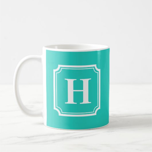 Klassische Grenzen | Personalisiertes Monogramm Kaffeetasse (Links)