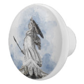 Klassische griechische Athena-Statue - dekorativ Keramikknauf (Rechts)