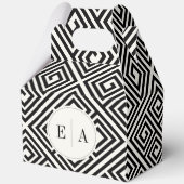 Klassische griechische Schlüssel Schwarz-Weiß-Geom Geschenkschachtel (Vorderseite)