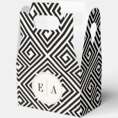 Klassische griechische Schlüssel Schwarz-Weiß-Geom Geschenkschachtel (Offen)