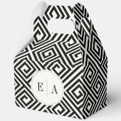 Klassische griechische Schlüssel Schwarz-Weiß-Geom Geschenkschachtel (Rückseite)