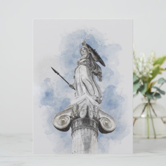 Klassische griechische Statue Athena Einladung (Stehend Vorderseite)