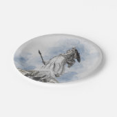 Klassische griechische Statue Athena Pappteller (Schrägansicht)