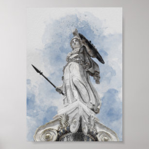 Klassische griechische Statue Athena Poster