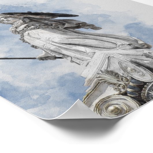 Klassische griechische Statue Athena Poster (Ecke)