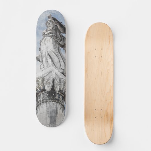 Klassische griechische Statue Athena Postkarte Skateboard (Vorderseite)