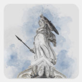 Klassische griechische Statue Athena Quadratischer Aufkleber (Vorderseite)
