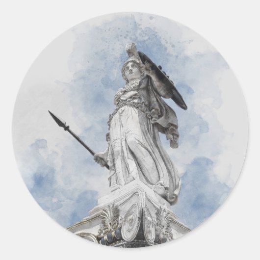 Klassische griechische Statue Athena Runder Aufkleber (Vorderseite)