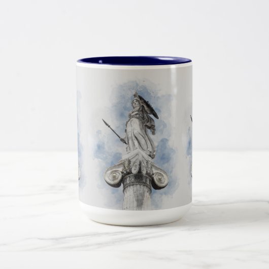 Klassische griechische Statue Athena Zwei-Tone-Tas Zweifarbige Tasse (Mittel)