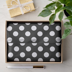 Klassische große schwarze und weiße Polka-Punkte Seidenpapier