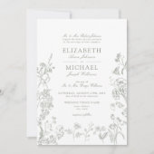 Klassische Grüne Chinoiserie Viktorianische Blumen Einladung (Vorderseite)