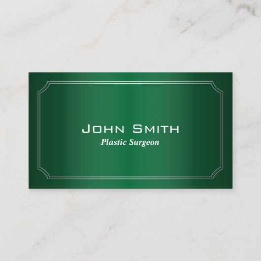 Klassische grüne Chirurg-Visitenkarte Visitenkarte (Vorderseite)