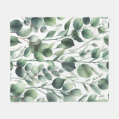 Klassische grüne Eukalyptus-Blätter auf Weiß Fleecedecke (Vorderseite (Horizontal))