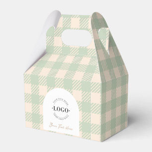 Klassische grüne Gingham-Preppy-Gastgeschenk Hochz Geschenkschachtel