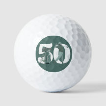 Klassische grüne Golfbag-Schläger zum 50. Geburtst