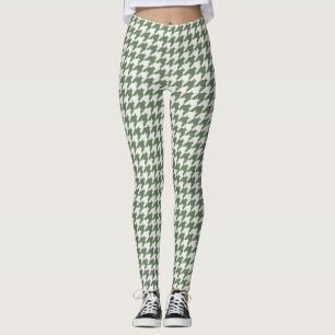 Klassische grüne Hahnentrittmuster-Muster-Leggings Leggings