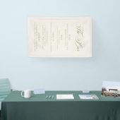 Klassische grüne Hochzeitsbar-Menü-Rezeptionsdekor Banner (Messe)