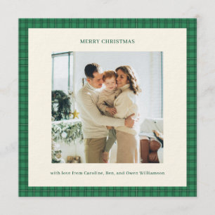 Klassische grüne Karo-Gemütlichkeits-Weihnachtsfot Einladung
