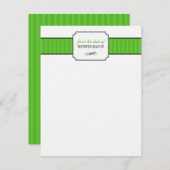 Klassische grüne Streifen vom Schreibtisch aus Einladung (Vorne/Hinten)