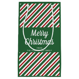 Klassische grüne und rote Streifen frohe Weihnacht Kleine Geschenktüte
