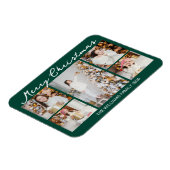 Klassische grüne Weihnachts-Fotocollage Magnet (Linke Seite)