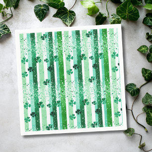 Klassische grüne weiße vertikale Streifen Shamrock Serviette