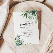 Klassische Grünflächen tropische Blätter die Hochz Einladung