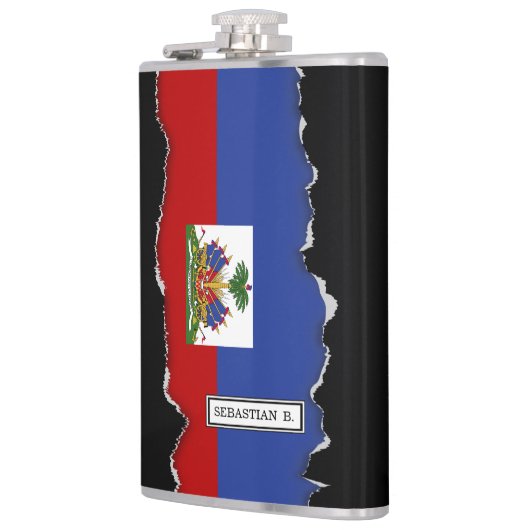 Klassische haitianische Flagge Flachmann (Links)